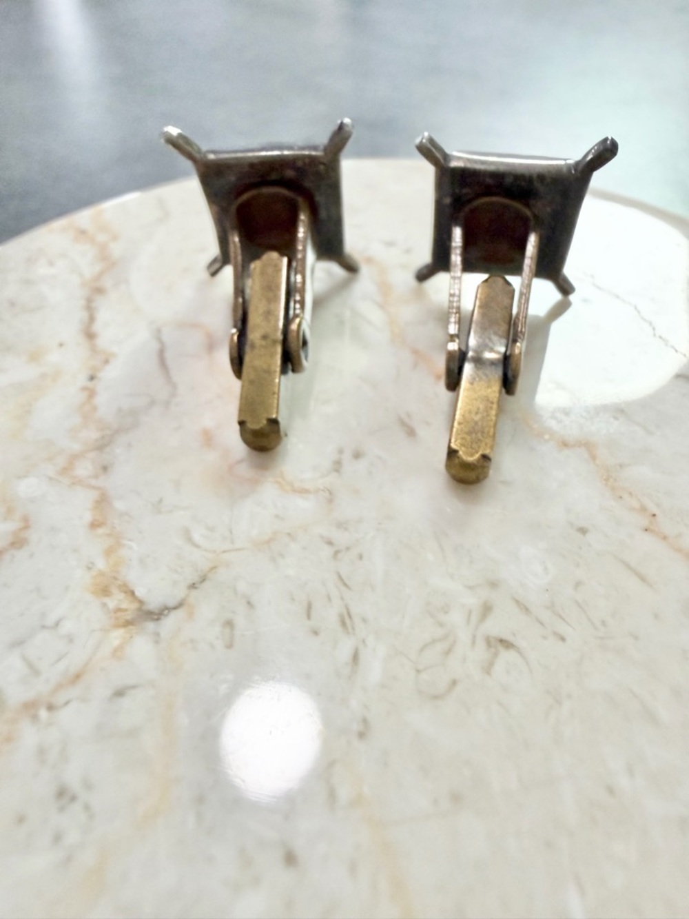 Vintage Sterling Silver Cameo Trojan Roman Soldier Cuff Links Carved Hematite - Picture 6 of 6